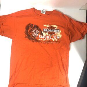 Harley Davidson Renegade Alexandria Louisiana Men’s T-shirt Large  Orange
